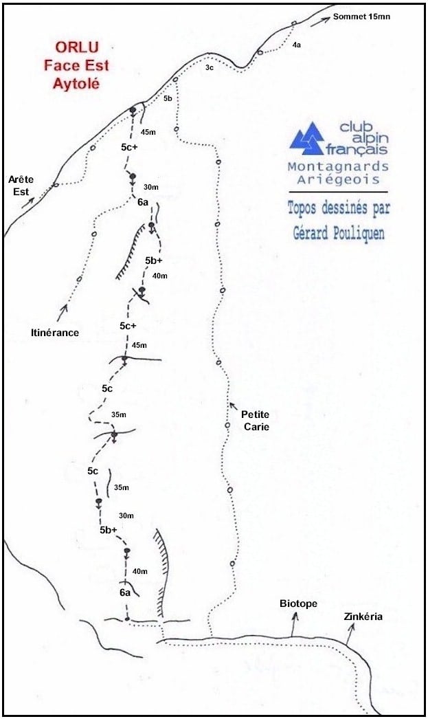 topo escalade voie aytolé