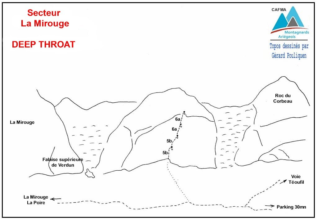 Topo escalade Mirouge - deep throat