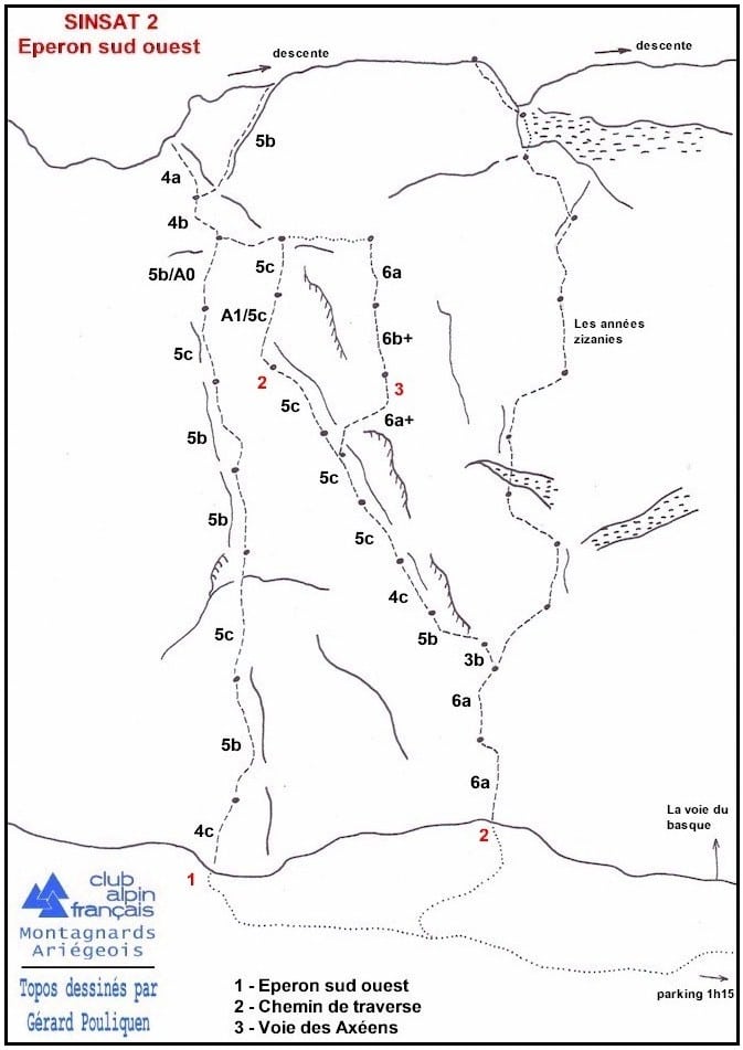 Topo escalade Poire - Éperon sud ouest