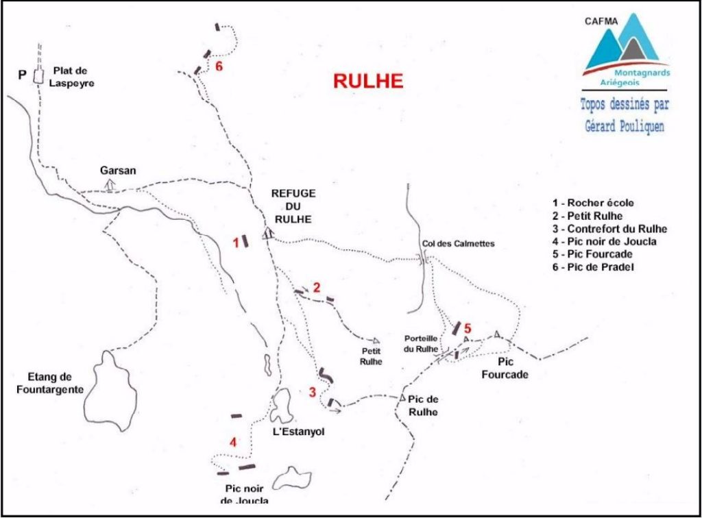accès contrefort rulhe escalade ariège